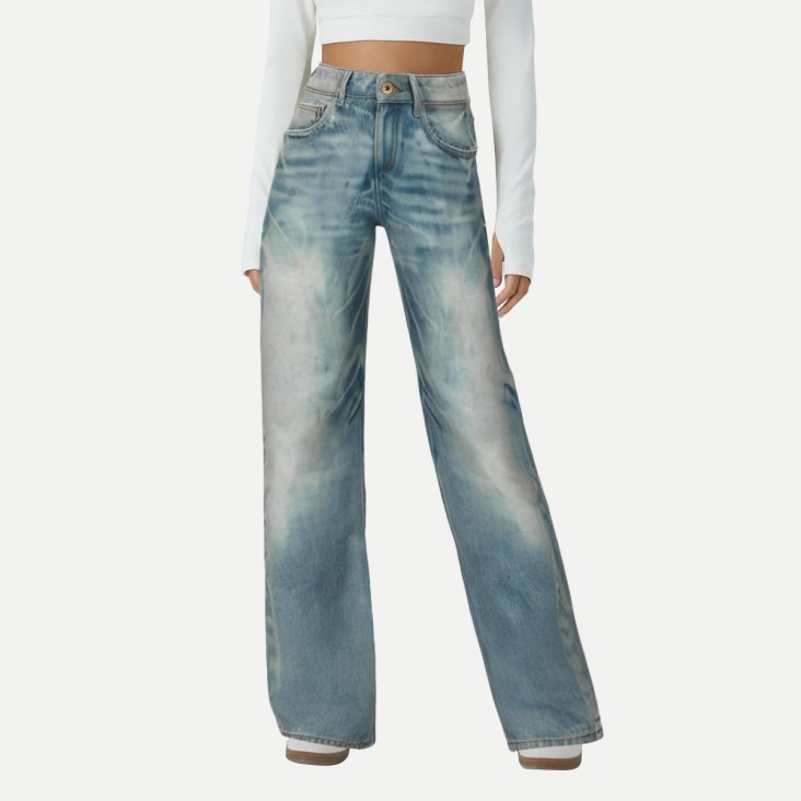 Street Style Low Rise Straight Jeans for Women