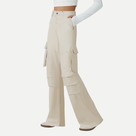 Button-down fitted cargo pants