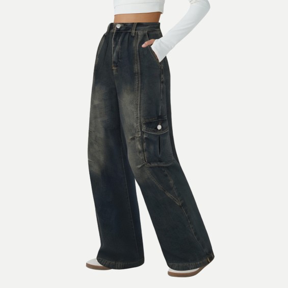 Summer Vintage Washed Loose Straight Leg Jeans
