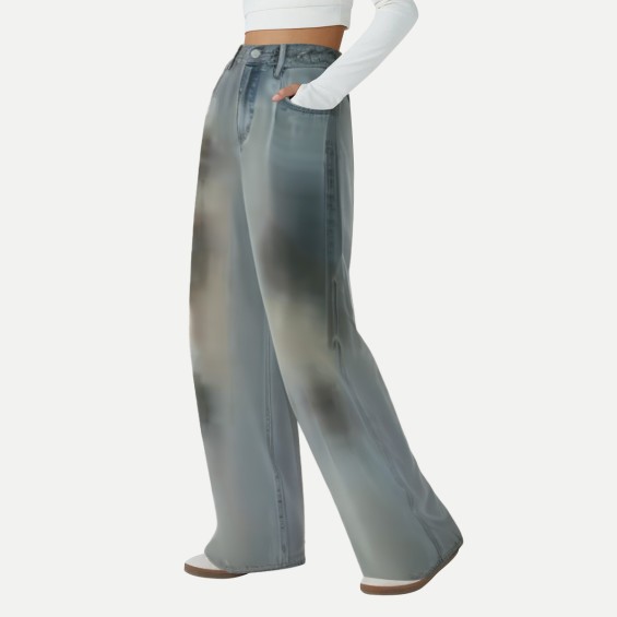 Fashion casual wide-leg washed jeans