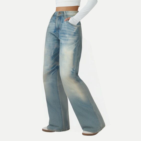 Street Style Low Rise Straight Jeans for Women