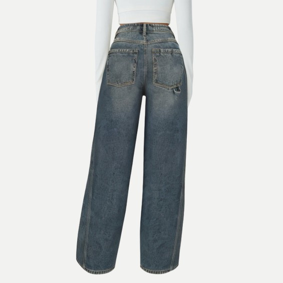 Hip-Hop Beard Craft Straight Loose Pants