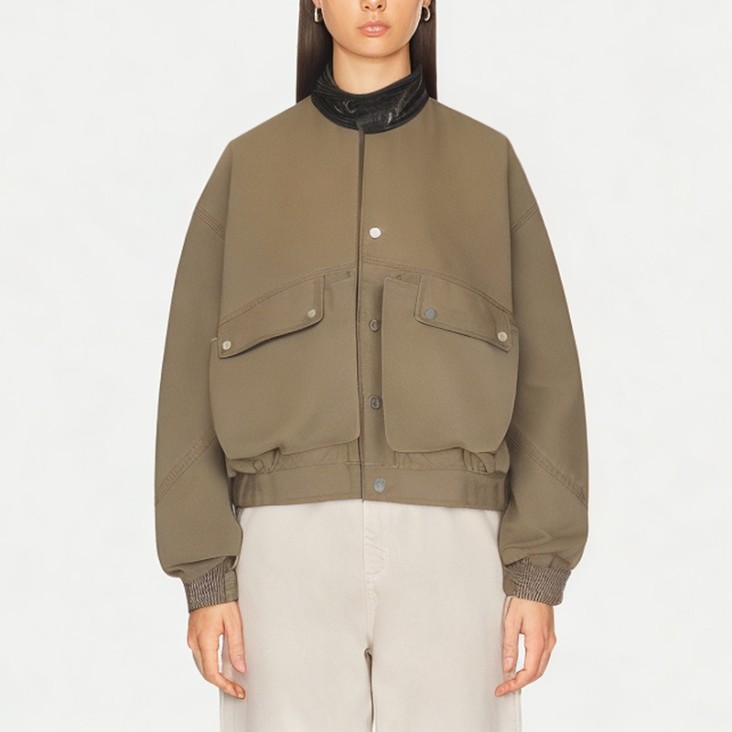 Women's Washed Canvas Flying Baseball Jacket
