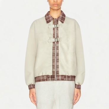 Vintage Patchwork Leather Jacket For Women