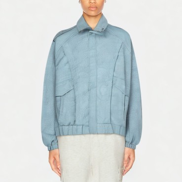 Women's Crocodile Textured Motorcycle Jacket
