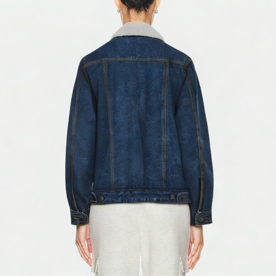Women's Plush Thickened Denim Jacket
