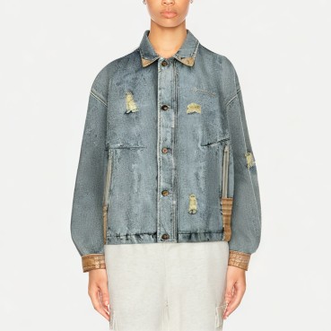 Retro Ripped Washed Women's Denim Jacket