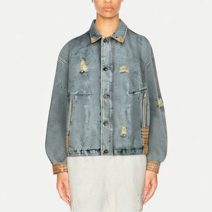 Retro Ripped Washed Women's Denim Jacket
