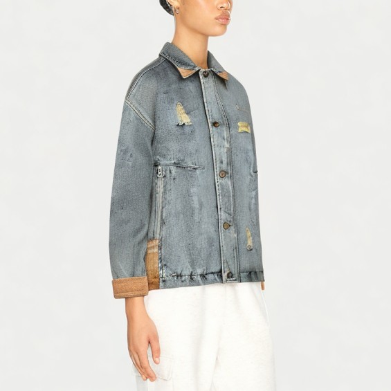 Retro Ripped Washed Women's Denim Jacket
