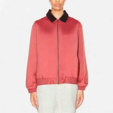 Women's Contrast Color Baseball Jacket
