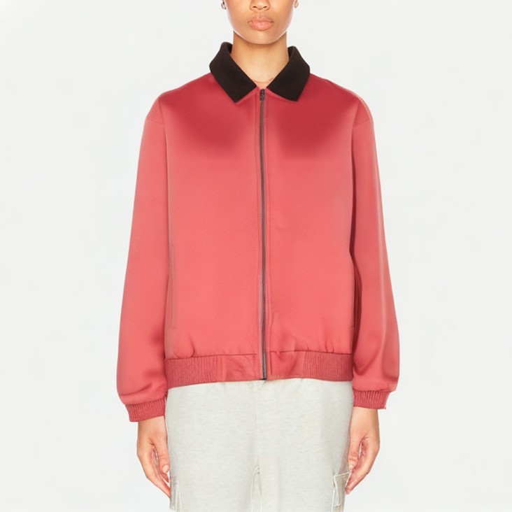 Women's Contrast Color Baseball Jacket