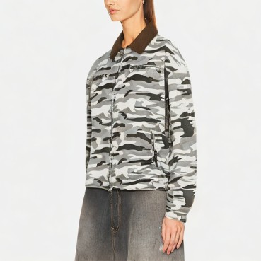 Women's Camouflage Lapel Zippered Casual Jacket