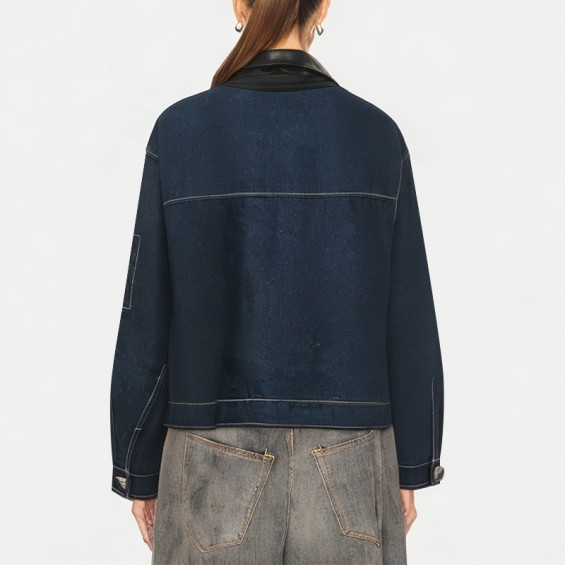 Vintage Washed Short Women's Denim Jacket