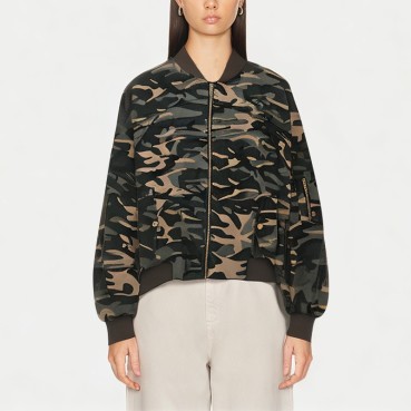 Comfortable Camouflage Women's Bomber Jacket