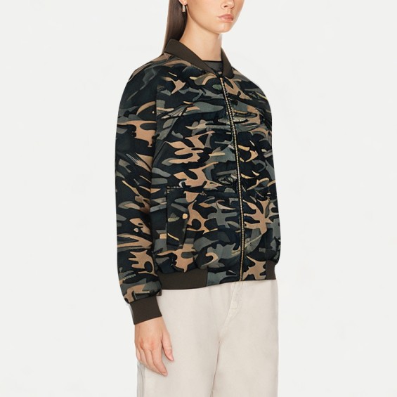 Comfortable Camouflage Women's Bomber Jacket