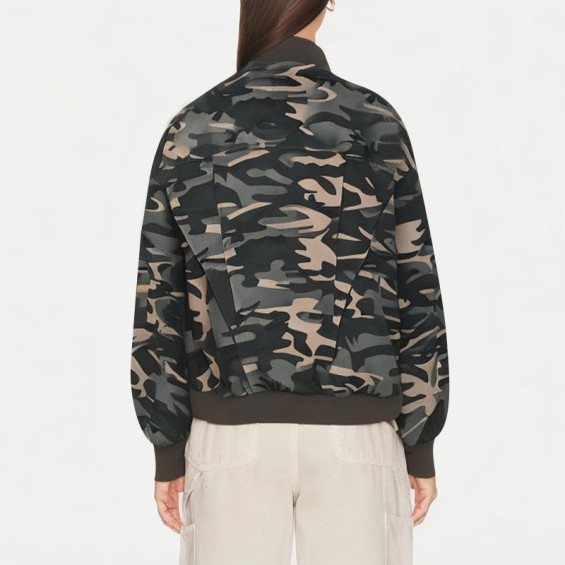 Comfortable Camouflage Women's Bomber Jacket