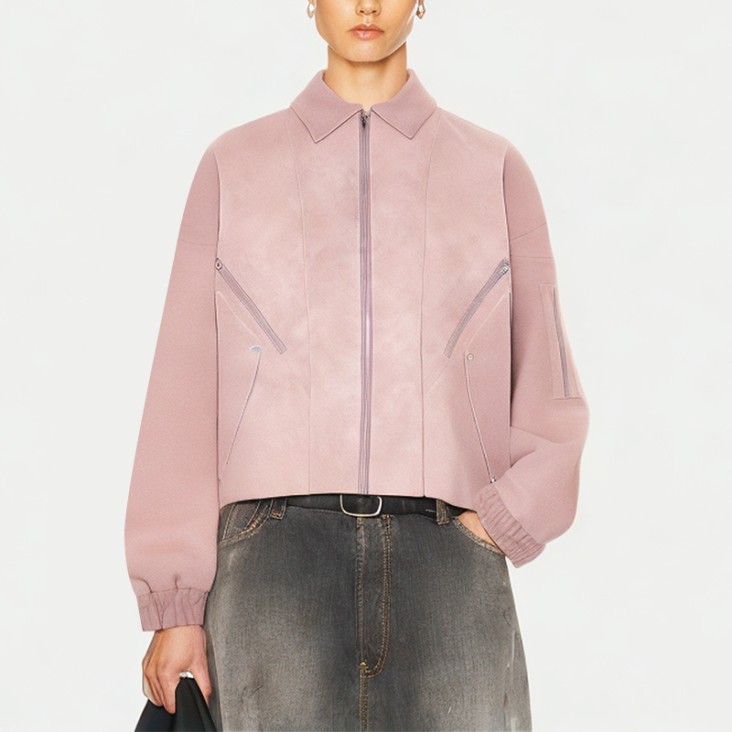 Women's Pink Baseball Jacket 