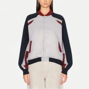 Women's Contrast Padded Baseball Jacket