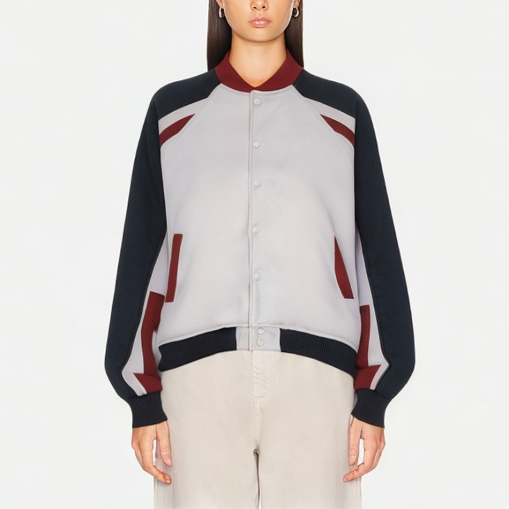 Women's Contrast Padded Baseball Jacket
