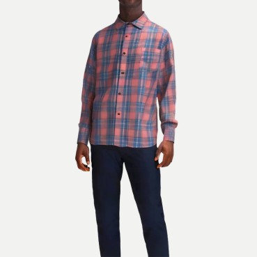 Men's Pink Plaid Shirt