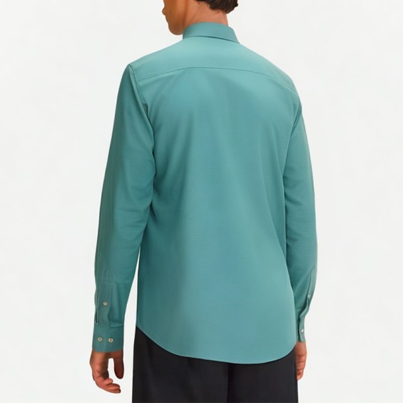 Men's Green Plaid Long Sleeve Shirt