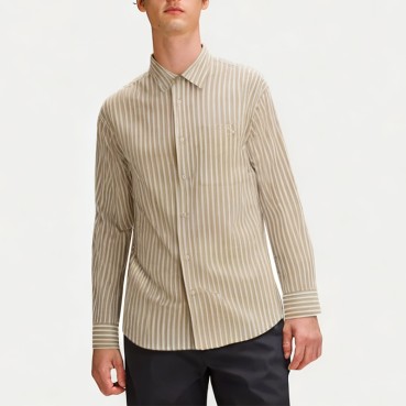 Men's Vertical Striped Long-Sleeved Shirt