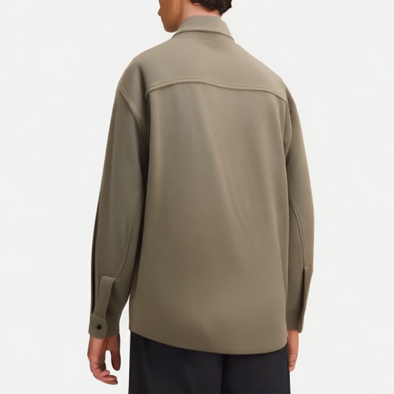 Men's Khaki Casual Commuter Long Sleeve Shirt