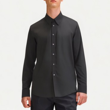 Men's Slim Black Commuter Shirt