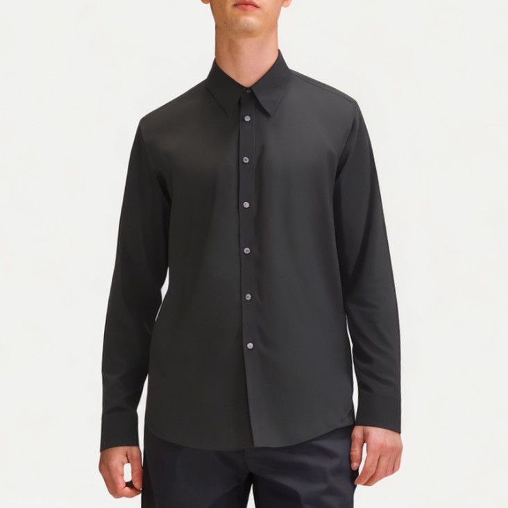 Men's Slim Black Commuter Shirt