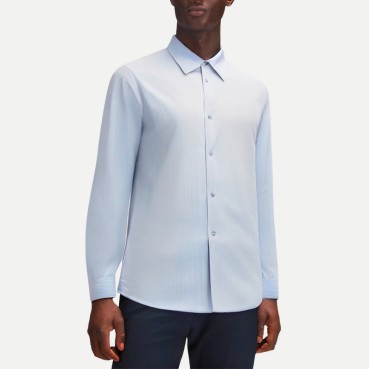 Men's Heart Embroidered Striped Shirt