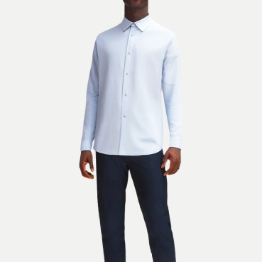 Men's Heart Embroidered Striped Shirt