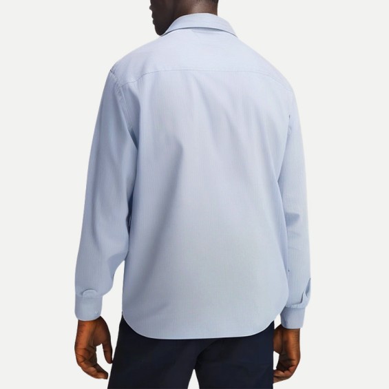 Men's Heart Embroidered Striped Shirt