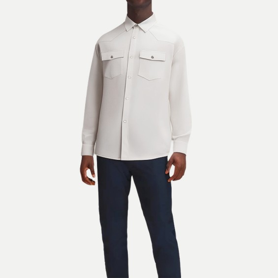 Men's Heavyweight Suede Long Sleeve Shirt