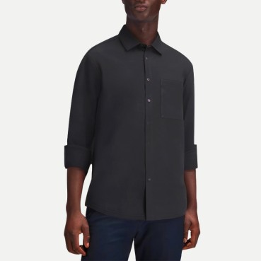 Men's Black Long-Sleeved Shirt