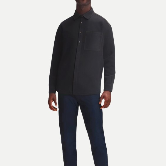 Men's Black Long-Sleeved Shirt