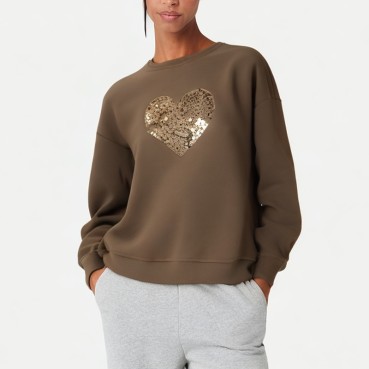 Spring Age-Reducing Round Neck Women's Sweatshirt