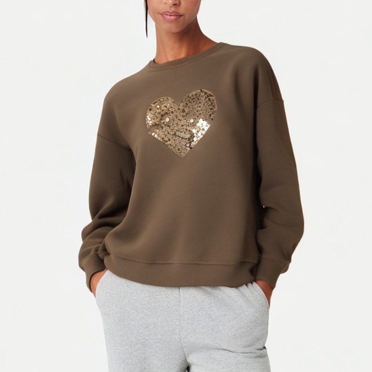 Spring Age-Reducing Round Neck Women's Sweatshirt