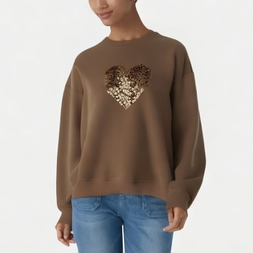 Spring Age-Reducing Round Neck Women's Sweatshirt
