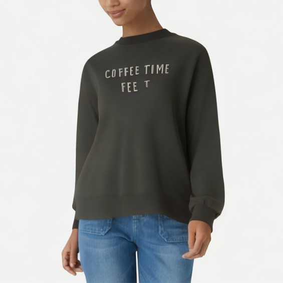 Loose Plush Cartoon Print Women's Sweatshirt