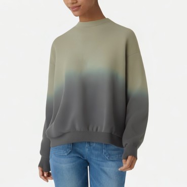 Gradient Round Neck Pullover Sweatshirt