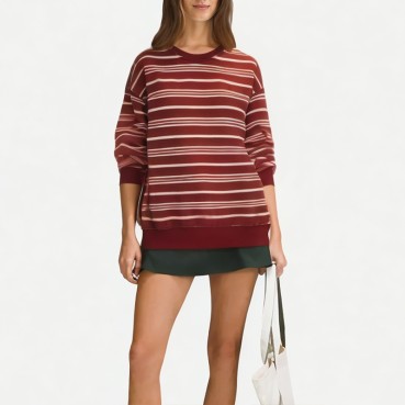 Gradient Round Neck Pullover Sweatshirt