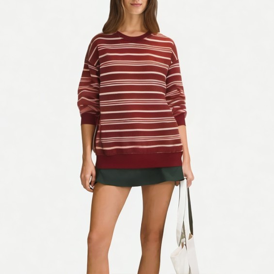Gradient Round Neck Pullover Sweatshirt