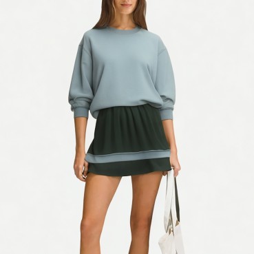 Women's Distressed Round Neck Sweatshirt