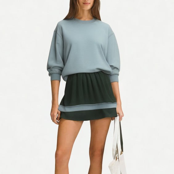 Women's Distressed Round Neck Sweatshirt