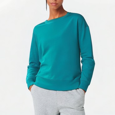 Women's Solid Color Crew Neck Sweatshirt