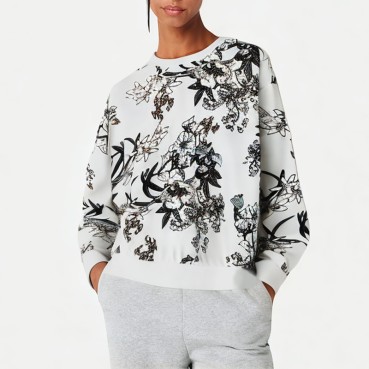 Women's Floral And Plant Print Sweatshirt