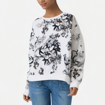 Women's Floral And Plant Print Sweatshirt