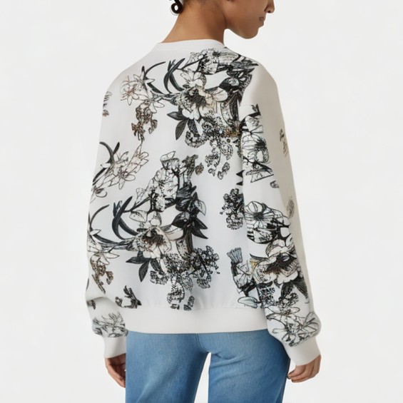 Women's Floral And Plant Print Sweatshirt