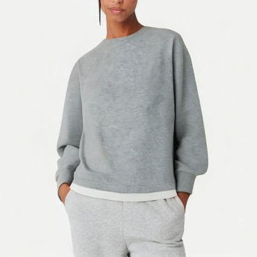 Women's Patchwork Slim Round Neck Sweatshirt