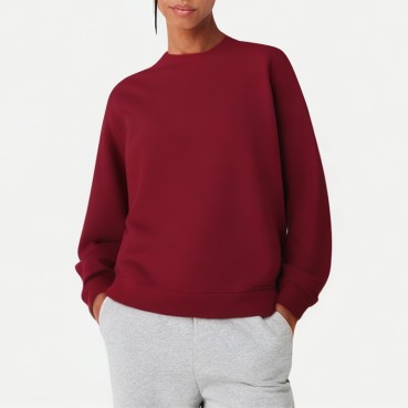 Women's Burgundy Crewneck Sweatshirt